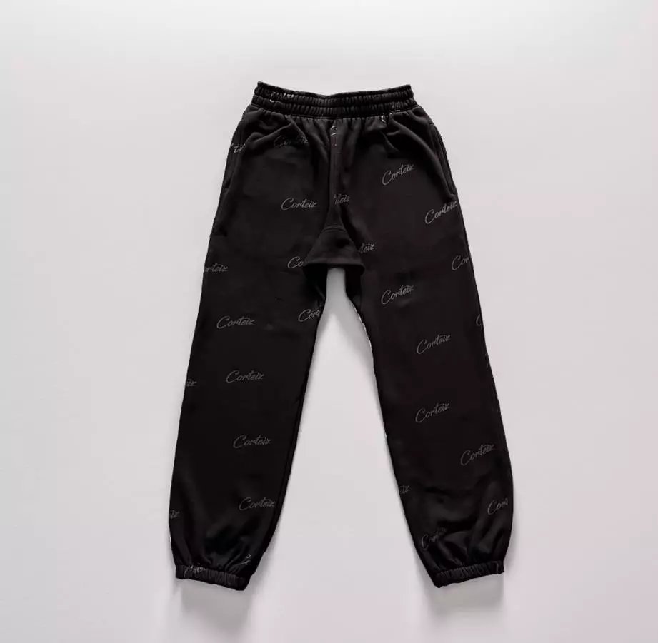 Corteiz Track Suit 5th Anniversary Alcatraz 4 Stars Black Pant
