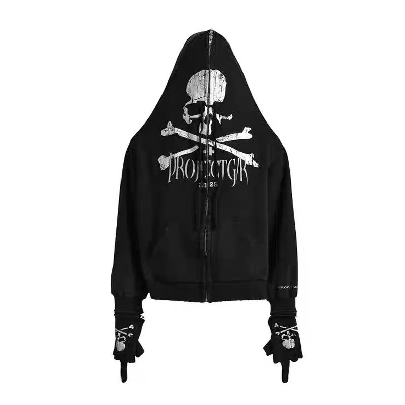 Grailz Project Ss24 Skull Print Zip-up
