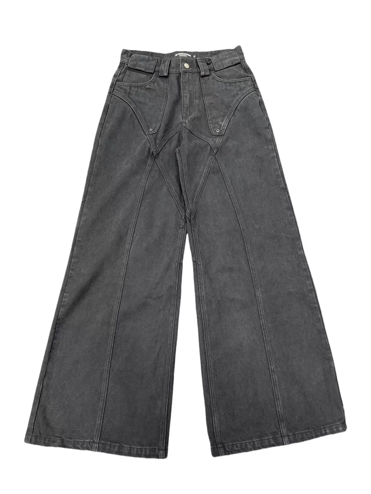 No Faith Studios Faded Wide Denim