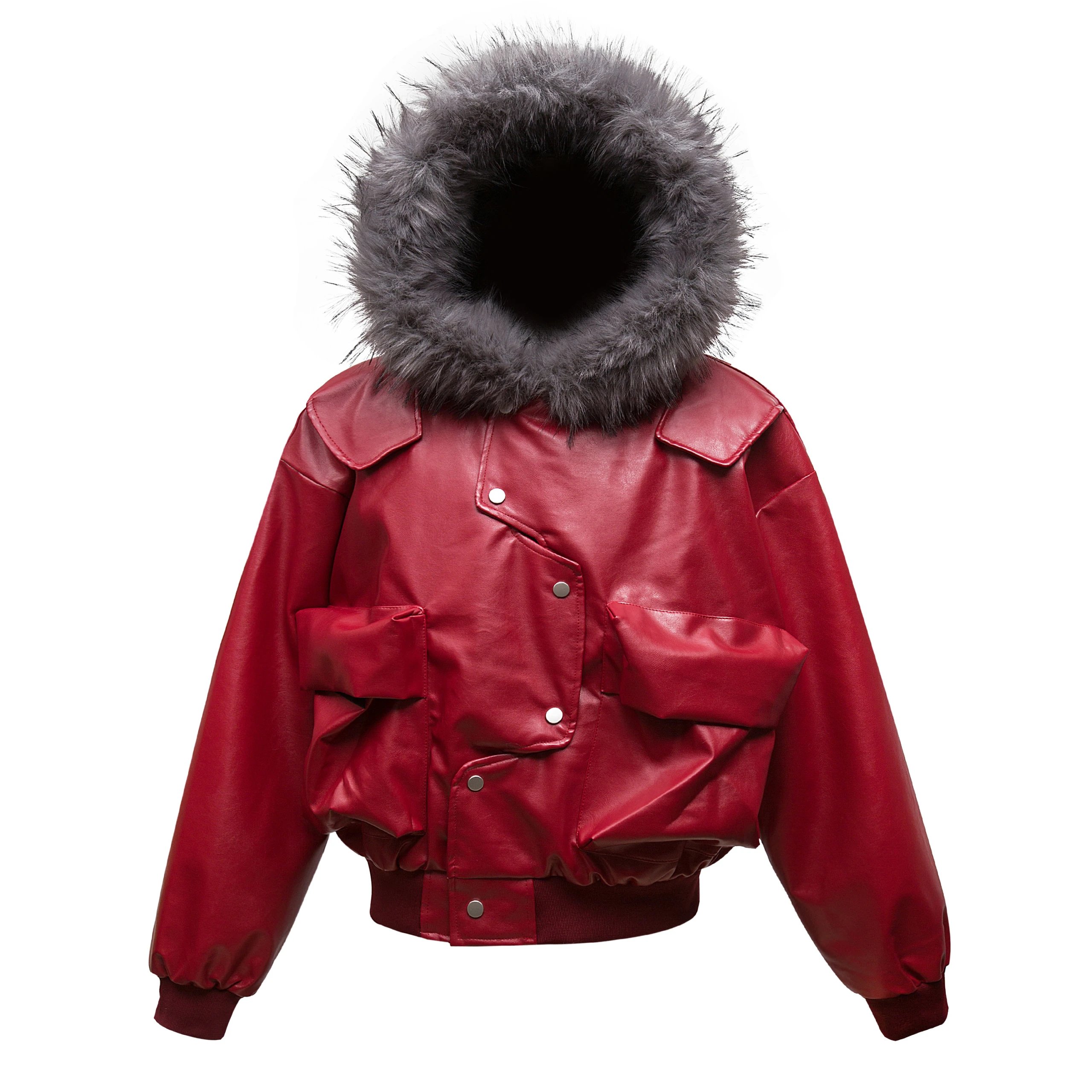 Feel Lonely Crimson Leather Jacket