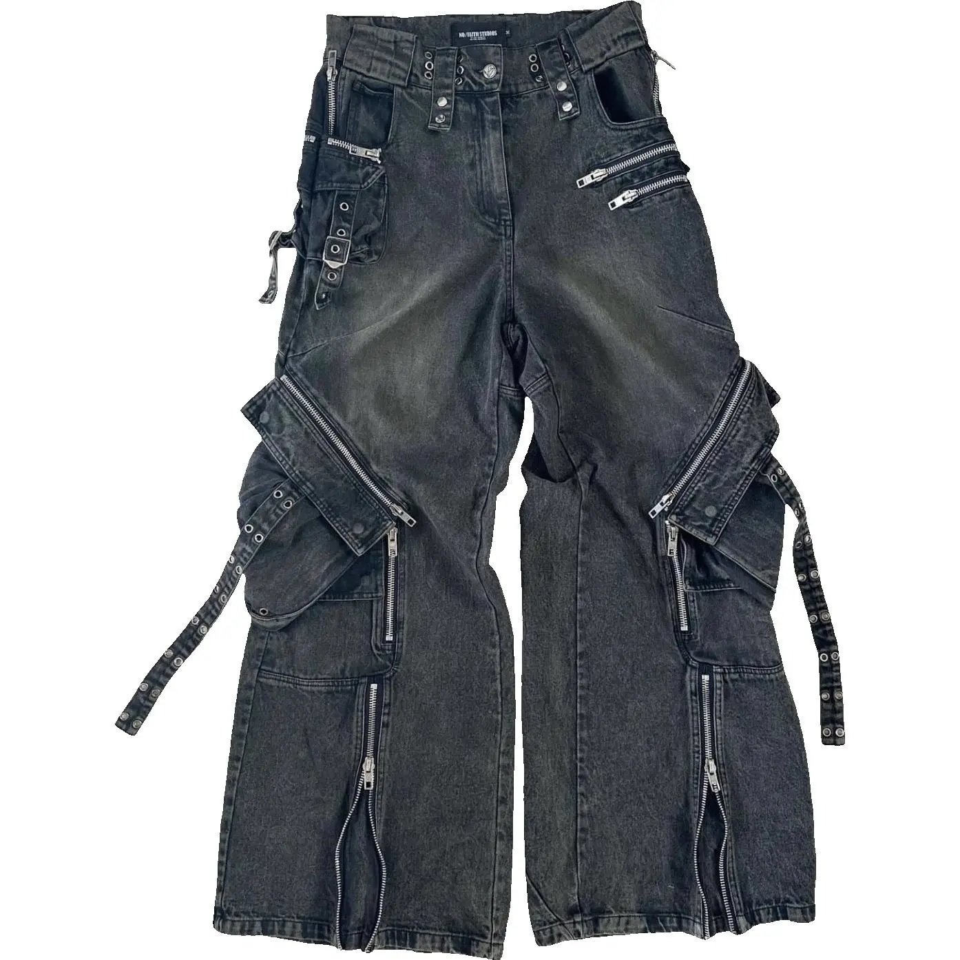 No Faith Studios Cargo Flared Denim